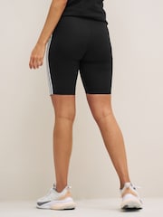 adidas Black 3 Stripe Shorts - Image 3 of 4