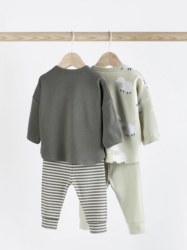 Monochrome Sheep 4 Piece Baby T-shirt and Legging Set (0mths-2yrs) - Image 2 of 8