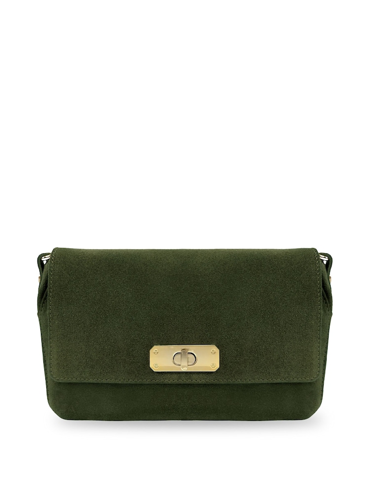 Apatchy Green The Maisie Midi Suede Bag - Image 1 of 5 Apatchy Green The Maisie Midi Suede Bag - Image 1 of 5