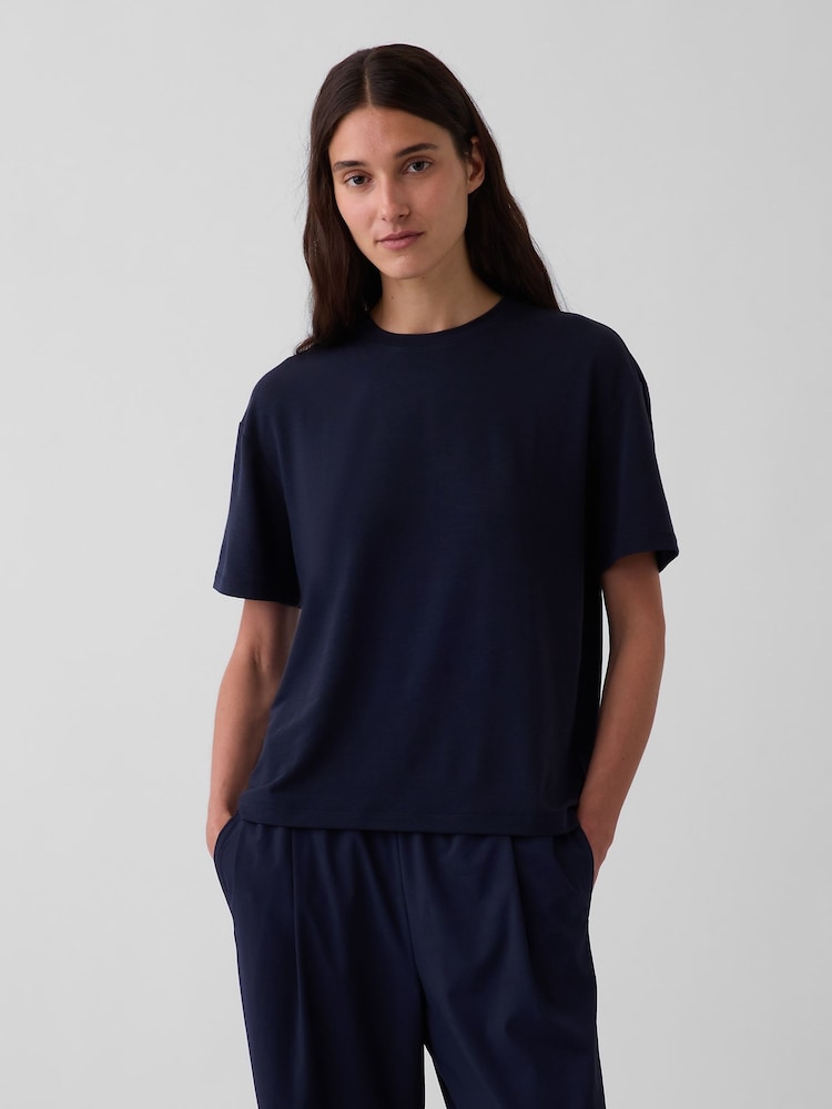 Gap Navy GapFit Breathe Relaxed T-Shirt - Image 1 of 4 Gap Navy GapFit Breathe Relaxed T-Shirt - Image 1 of 4