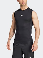 adidas Black Techfit Compression Training Sleeveless Vest - Image 4 of 7
