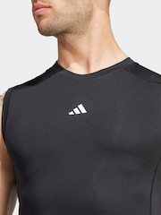adidas Black Techfit Compression Training Sleeveless Vest - Image 5 of 7