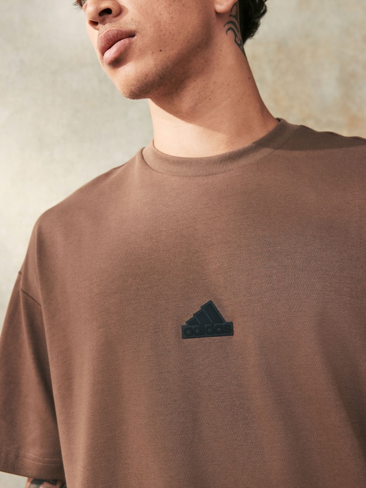 adidas Brown City Escape T-Shirt - Image 4 of 4