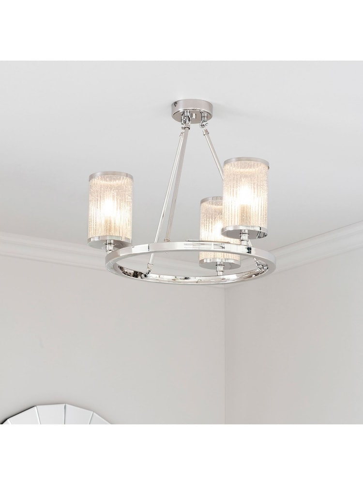 Gallery Home Silver Yazmin Pendant Ceiling Light - Image 1 of 5
