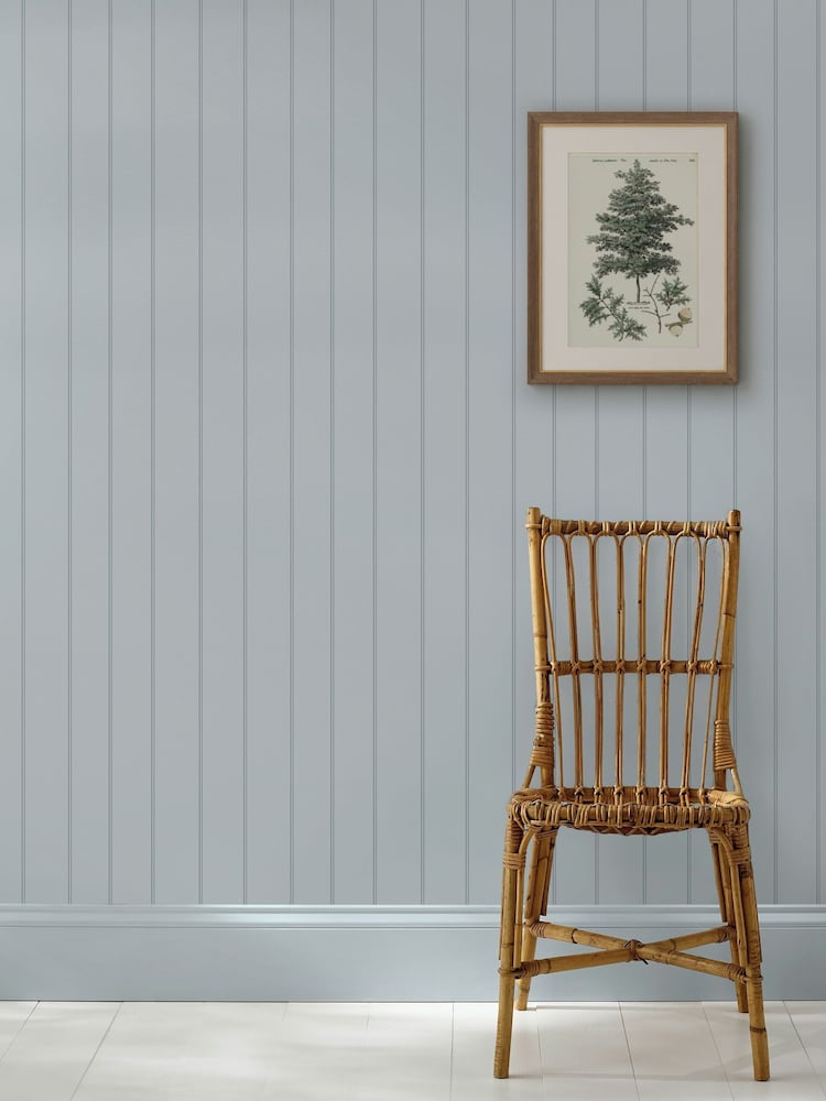 Martha Stewart Mineral Blue Wood Panel 10M Wallpaper - Image 4 of 4 Martha Stewart Mineral Blue Wood Panel 10M Wallpaper - Image 4 of 4
