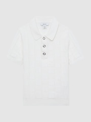 Reiss White Blaze 3-9 yrs Cotton Press-Stud Polo T-Shirt - Image 2 of 7