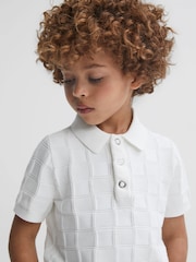 Reiss White Blaze 3-9 yrs Cotton Press-Stud Polo T-Shirt - Image 4 of 7