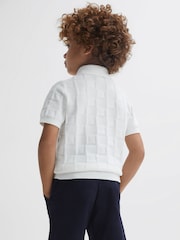 Reiss White Blaze 3-9 yrs Cotton Press-Stud Polo T-Shirt - Image 5 of 7