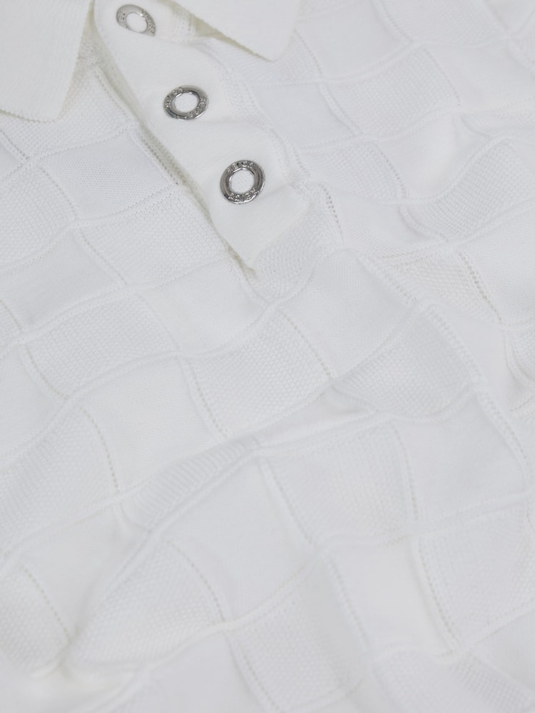 Reiss White Blaze 3-9 yrs Cotton Press-Stud Polo T-Shirt - Image 7 of 7