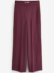 Plum Purple Tailored Crepe Super Wide Trousers - Image 6 of 7