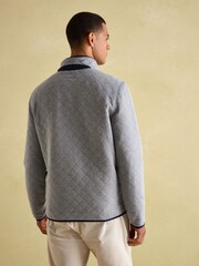 Joules Malton Grey Quilted Jersey Pullover Sweatshirt - Image 2 of 8