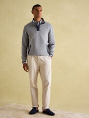 Joules Malton Grey Quilted Jersey Pullover Sweatshirt - Image 3 of 8