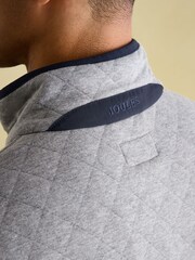 Joules Malton Grey Quilted Jersey Pullover Sweatshirt - Image 6 of 8