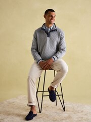 Joules Malton Grey Quilted Jersey Pullover Sweatshirt - Image 7 of 8