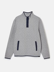 Joules Malton Grey Quilted Jersey Pullover Sweatshirt - Image 8 of 8