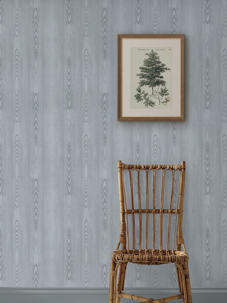 Martha Stewart Mineral Blue Bedford Fauxbois 10M Wallpaper - Image 1 of 4 Martha Stewart Mineral Blue Bedford Fauxbois 10M Wallpaper - Image 1 of 4