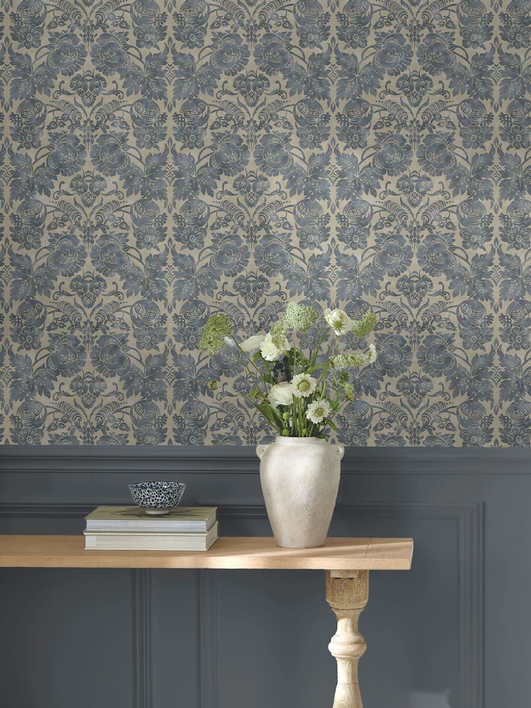 Martha Stewart Tarn Florentine 10M Wallpaper - Image 1 of 4 Martha Stewart Tarn Florentine 10M Wallpaper - Image 1 of 4