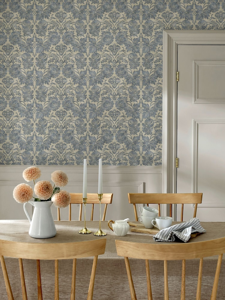 Martha Stewart Tarn Florentine 10M Wallpaper - Image 4 of 4 Martha Stewart Tarn Florentine 10M Wallpaper - Image 4 of 4
