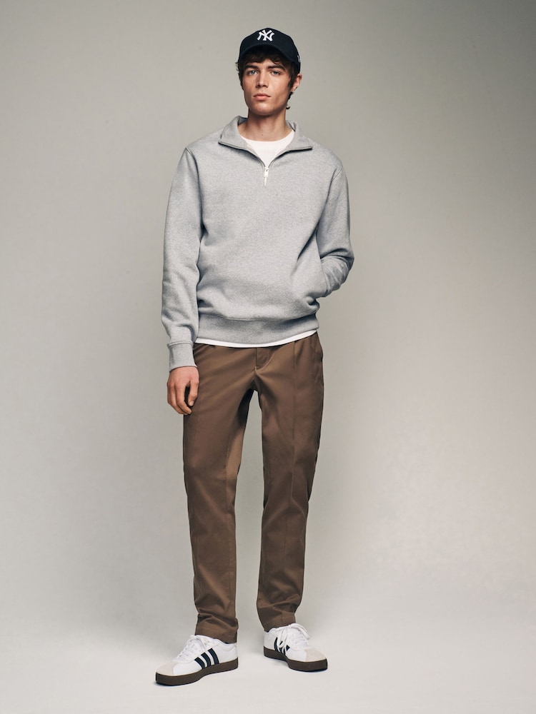 Taupe Elasticated Waist TENCEL™ Blend Stretch Chino Trousers - Image 2 of 5