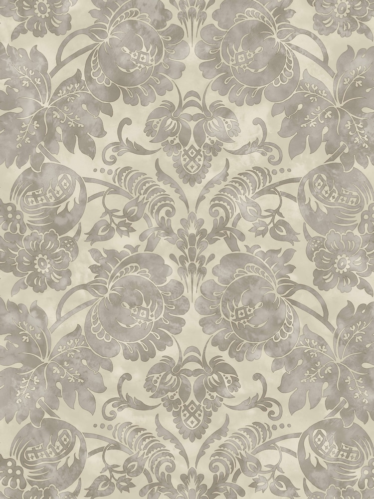 Martha Stewart Taupe Florentine 10M Wallpaper - Image 2 of 4 Martha Stewart Taupe Florentine 10M Wallpaper - Image 2 of 4