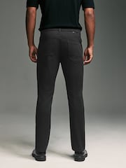 Black Slim Fit Smart Belted Printed Stretch Chinos - Image 4 of 10