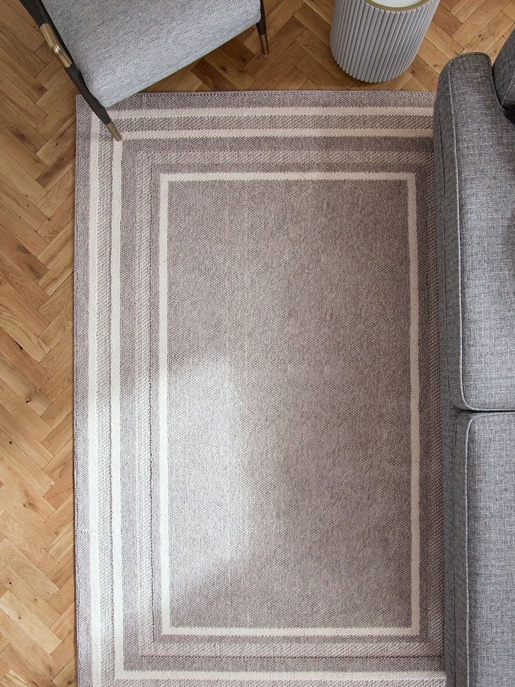 Light Grey Albie Bobble Border Rug - Image 2 of 7