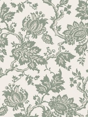 Martha Stewart Antique Green Jacobean 10M Wallpaper - Image 2 of 4