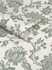 Martha Stewart Antique Green Jacobean 10M Wallpaper - Image 3 of 4