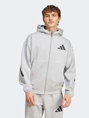 adidas Grey Z.N.E Full Zip Hooded Track Jacket - Image 1 of 8
