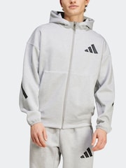 adidas Grey Z.N.E Full Zip Hooded Track Jacket - Image 3 of 8
