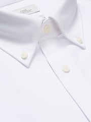 White Slim Fit Easy Care Single Cuff Oxford Shirt - Image 2 of 3