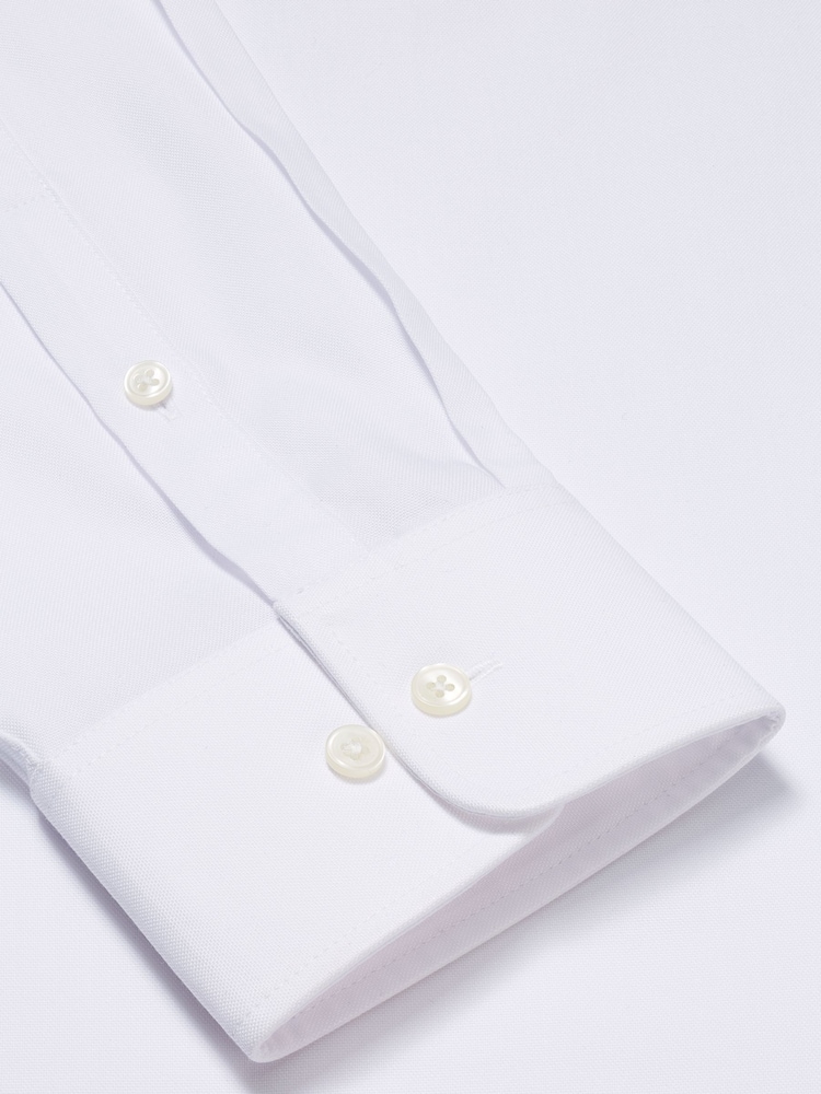 White Slim Fit Easy Care Single Cuff Oxford Shirt - Image 3 of 3