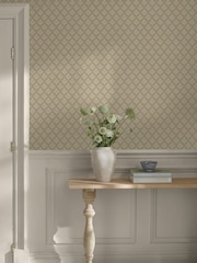 Martha Stewart Antique Gold Artisan Floral 10M Wallpaper - Image 1 of 4
