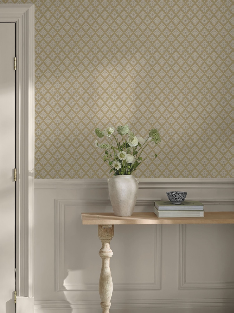 Martha Stewart Antique Gold Artisan Floral 10M Wallpaper - Image 1 of 4 Martha Stewart Antique Gold Artisan Floral 10M Wallpaper - Image 1 of 4