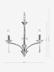 Dar Lighting Silver Hyperion 3 Light Armed Ceiling Light Fitting - Image 2 of 4