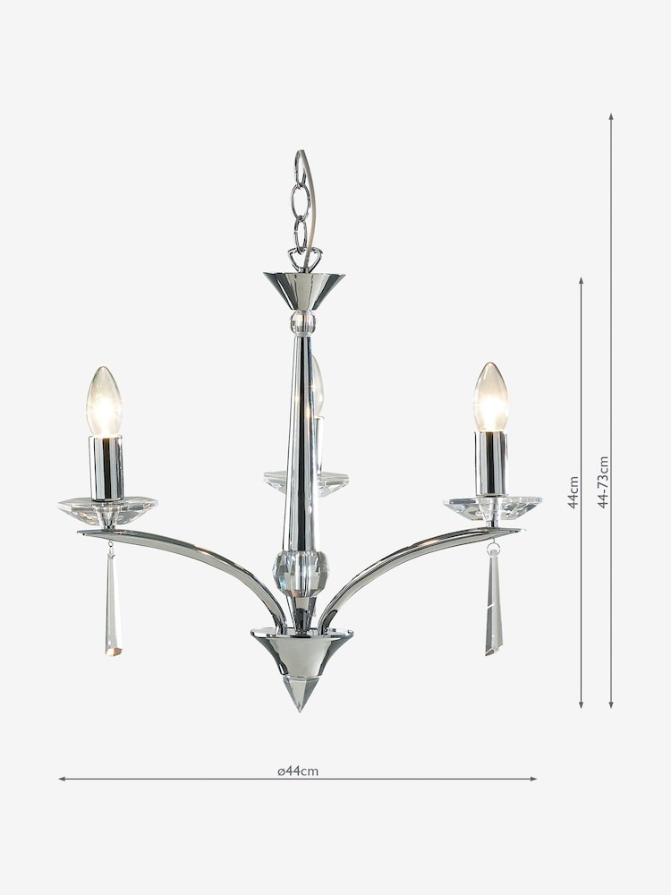 Dar Lighting Silver Hyperion 3 Light Armed Ceiling Light Fitting - Image 2 of 4