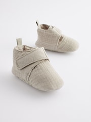 Neutral Muslin Wrap Baby Boots (0-2mths) - Image 1 of 5