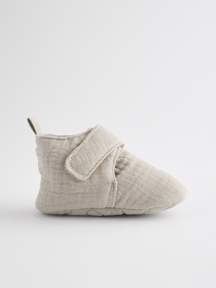Neutral Muslin Wrap Baby Boots (0-2mths) - Image 2 of 5 Neutral Muslin Wrap Baby Boots (0-2mths) - Image 2 of 5