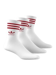 adidas Originals Off White Mid Cut Crew Socks 3 Pack - Image 1 of 8