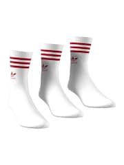 adidas Originals Off White Mid Cut Crew Socks 3 Pack - Image 2 of 8