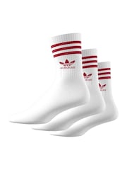 adidas Originals Off White Mid Cut Crew Socks 3 Pack - Image 3 of 8