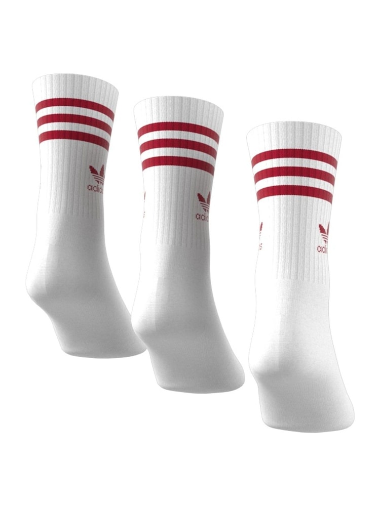 adidas Originals Off White Mid Cut Crew Socks 3 Pack - Image 4 of 8