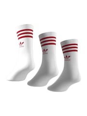 adidas Originals Off White Mid Cut Crew Socks 3 Pack - Image 5 of 8