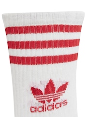 adidas Originals Off White Mid Cut Crew Socks 3 Pack - Image 8 of 8