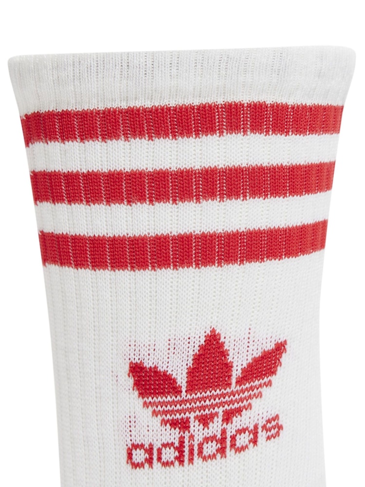 adidas Originals Off White Mid Cut Crew Socks 3 Pack - Image 8 of 8
