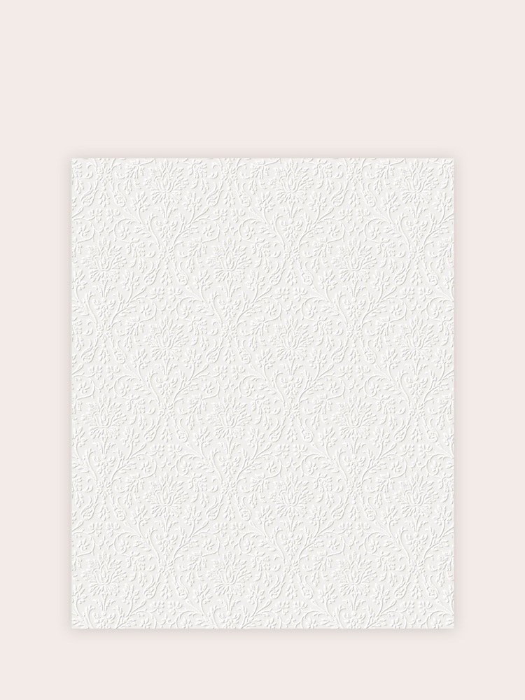 Laura Ashley White Annecy A4 Wallpaper Sample - Image 2 of 2