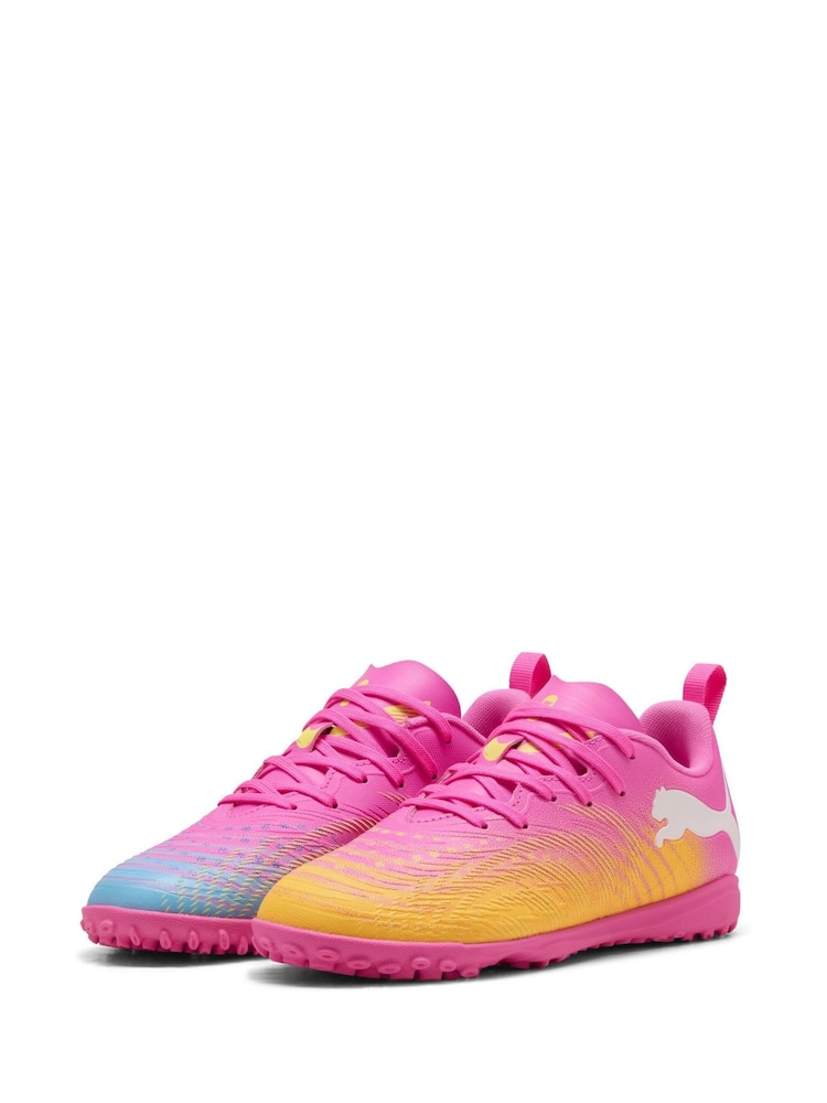 Puma Pink Kids Future 9 Play Astro Turf Football Boots - Image 1 of 6 Puma Pink Kids Future 9 Play Astro Turf Football Boots - Image 1 of 6