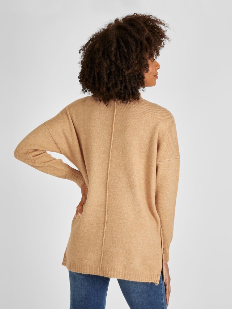 JoJo Maman Bébé Camel Brown Turtle Neck Maternity & Nursing Jumper - Image 2 of 4 JoJo Maman Bébé Camel Brown Turtle Neck Maternity & Nursing Jumper - Image 2 of 4