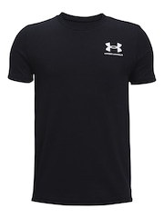 Under Armour Black Boys Youth Sportstyle Left Chest Logo T-Shirt - Image 1 of 2