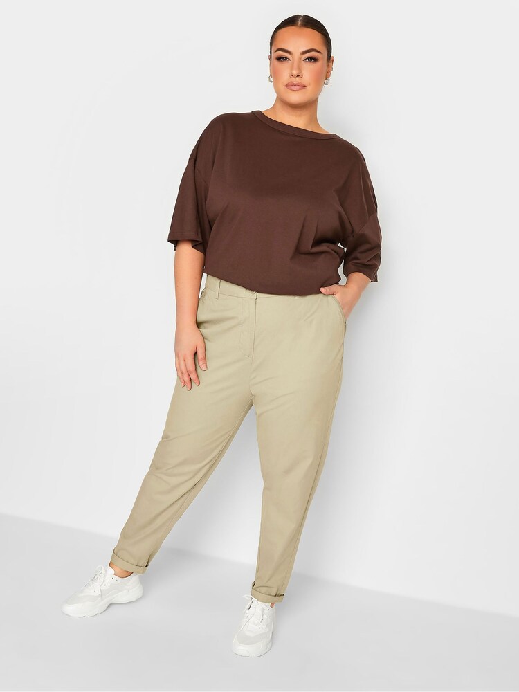 Yours Curve Green Full Length Chino Trousers - Image 2 of 4 Yours Curve Green Full Length Chino Trousers - Image 2 of 4